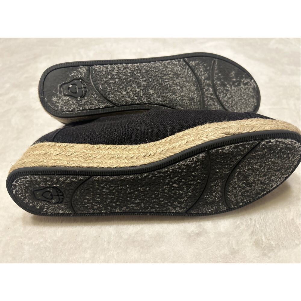 Skechers BOBS Women's Shoes 8.5 Black Slip On Wedge Casual Espadrilles Canvas - Picture 7 of 9
